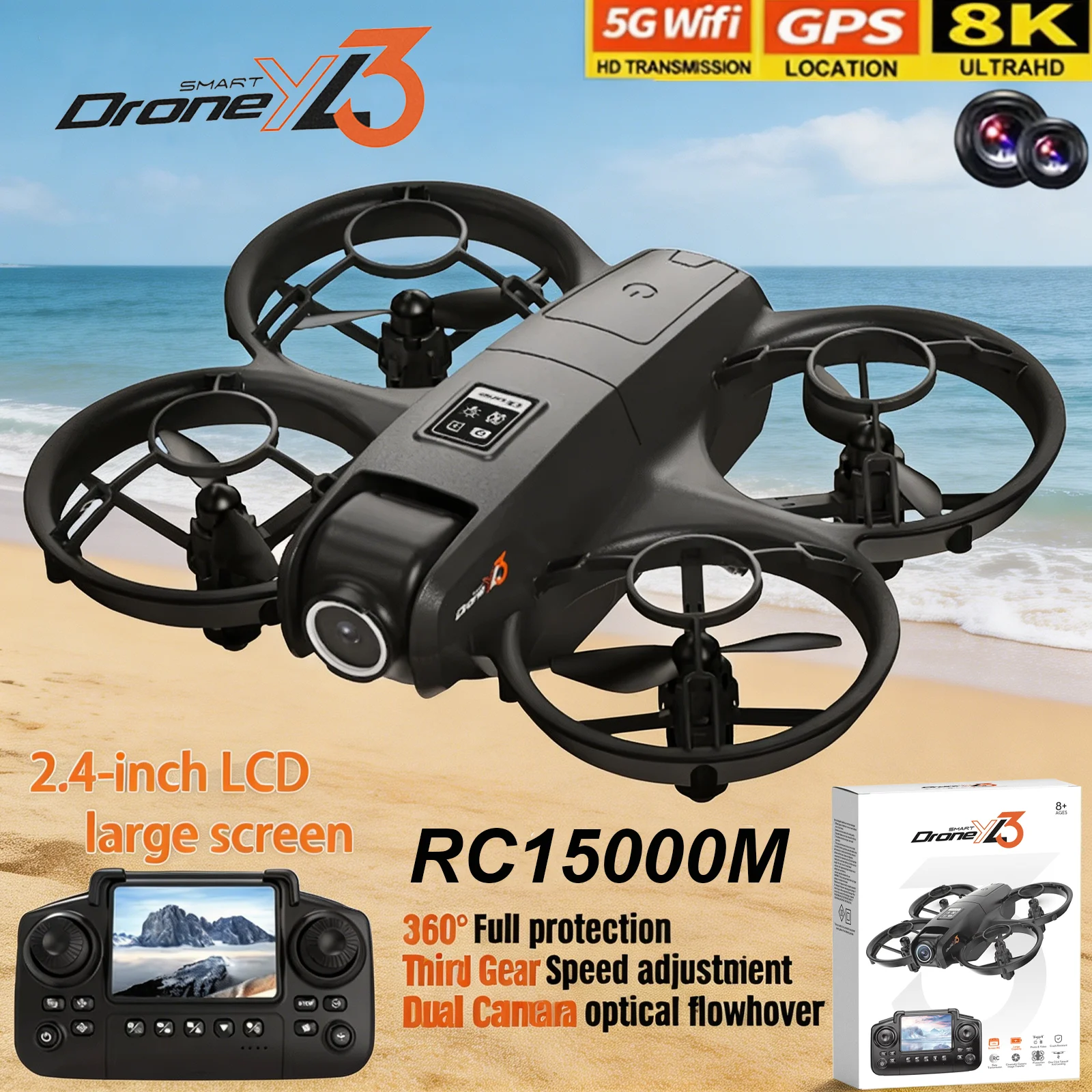 New YL3 RC Drone 8K 1080P Wide - Drone Kit Professional のレビューと価格